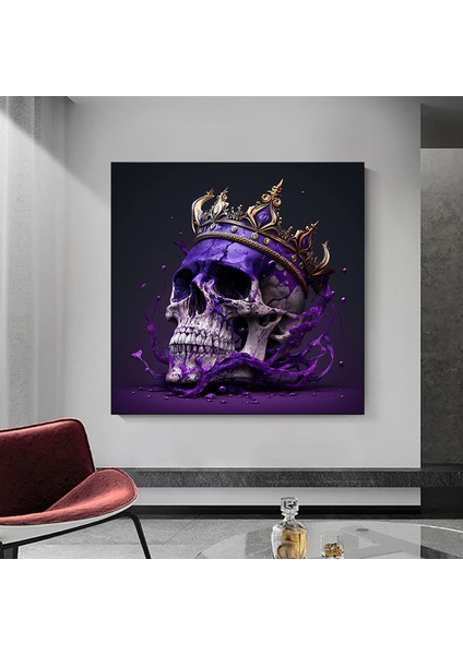 Kanvas Duvar Sanatı; Dev Boy Kanvas; Kafatası Kral Posteri; Siyah-Altın Duvar Sanatı; Trendy; Iskele fırsatları