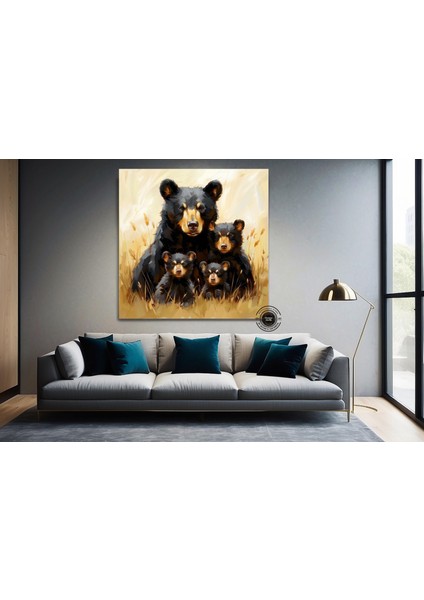 Ayı Ailesi Kanvas Tablo – Doğa Temalı Hayvan Duvar Sanatı – Ilham Veren Orman Dekoru indirimleri