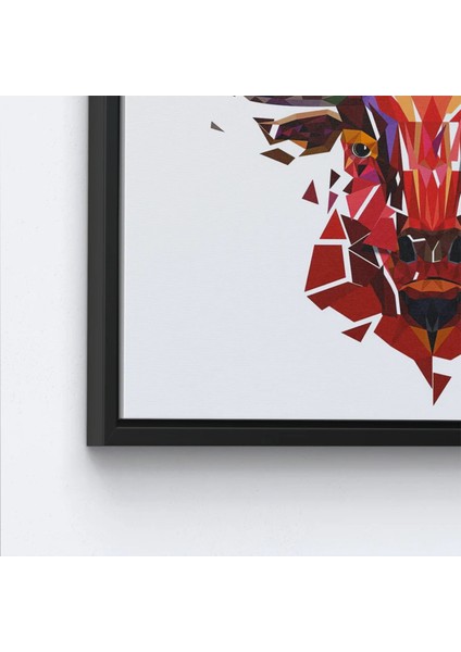 Red Bull Afiş Duvar Sanatı; Boğa Duvar Dekoru; Soyut Baskı; Buffalo Desenli; Çokgen Boğalar Kanvas; fiyatları