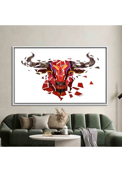 Red Bull Afiş Duvar Sanatı; Boğa Duvar Dekoru; Soyut Baskı; Buffalo Desenli; Çokgen Boğalar Kanvas; modelleri