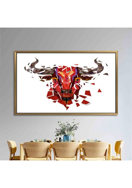 Red Bull Afiş Duvar Sanatı; Boğa Duvar Dekoru; Soyut Baskı; Buffalo Desenli; Çokgen Boğalar Kanvas; indirimleri