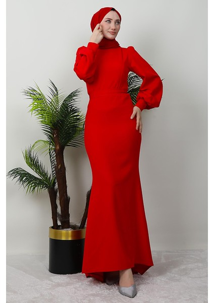 Lavin Krep Elbise Kırmızı modelleri