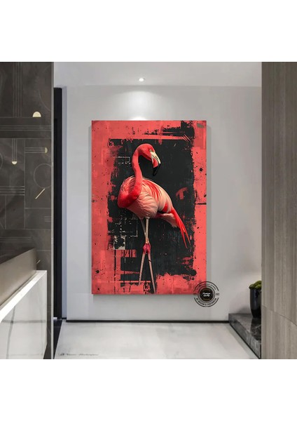 Flamingo Kanvas Duvar Sanatı; Pembe Flamingo Baskısı; Tropikal Dekor; Egzotik Kuş Sanatı; Asmaya Haz fiyatları