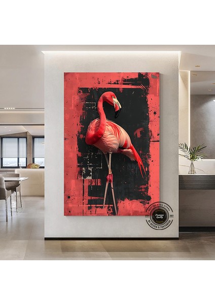 Flamingo Kanvas Duvar Sanatı; Pembe Flamingo Baskısı; Tropikal Dekor; Egzotik Kuş Sanatı; Asmaya Haz indirimleri