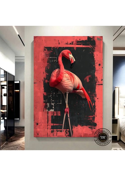 Flamingo Kanvas Duvar Sanatı; Pembe Flamingo Baskısı; Tropikal Dekor; Egzotik Kuş Sanatı; Asmaya Haz