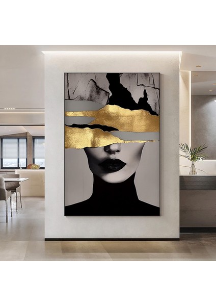 Altın Kadın Kanvas Tablosu, Moda ve Kadın Portresi Duvar Sanatı fırsatları