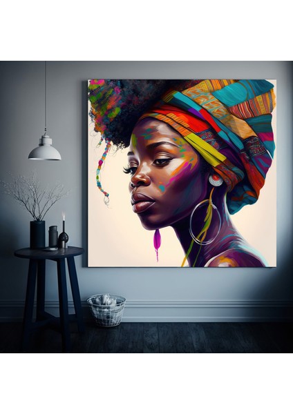 Renkli Afrikalı Kadın Kanvası, Moda Dekoru, Modern Sanat Baskısı fiyatları