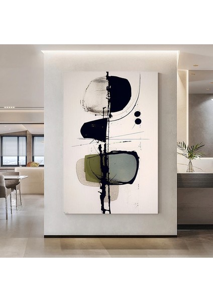 Geometrik Boyama Mürekkep Soyut Sanat, Modern Yaratıcı Kanvas Tablo, Geometrik Soyut Sanat
