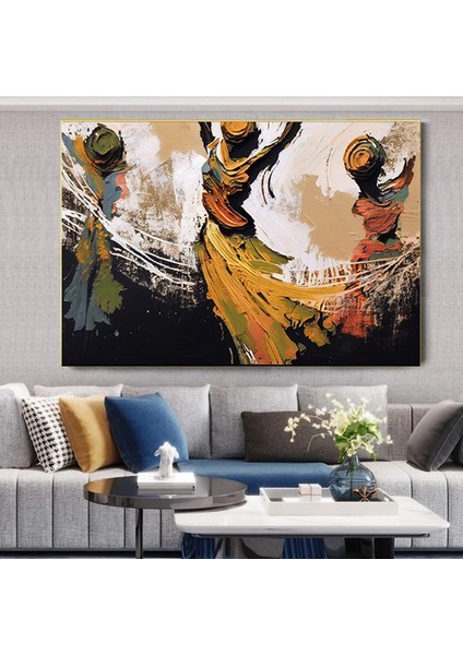 Soyut Sanat Tasarımı, Üç Dans Eden Kadın Soyut Tasarımı, Duvar Sanatı Dekoru