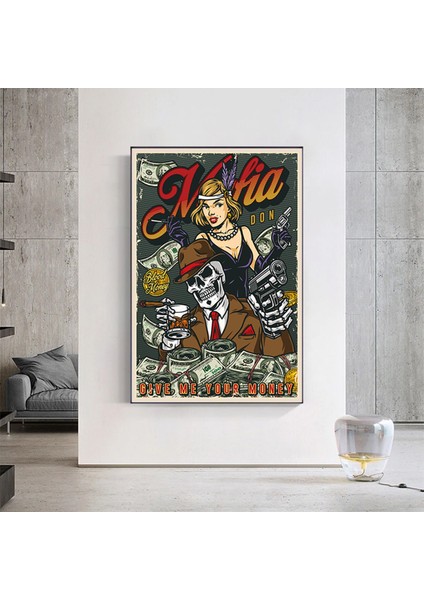 Ölümcül Dörtlü – Iskelet Poker Duvar Sanatı; Iskelet Poker Oynayan Kanvas Baskı; Poker Kanvas Sanatı fırsatları