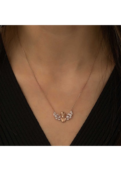 Gümüş Rose Kanatlı Melek Kolye fırsatları