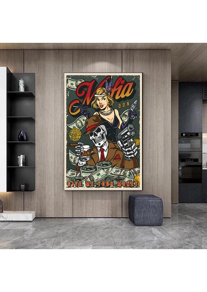 Ölümcül Dörtlü – Iskelet Poker Duvar Sanatı; Iskelet Poker Oynayan Kanvas Baskı; Poker Kanvas Sanatı indirimleri