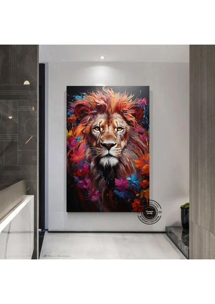 Renkli Aslan Çok Renkli Poster; Soyut Aslan Sanatı; Modern Duvar Dekoru fiyatları