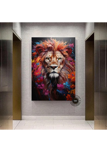 Renkli Aslan Çok Renkli Poster; Soyut Aslan Sanatı; Modern Duvar Dekoru modelleri