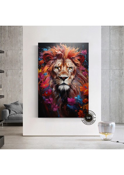 Renkli Aslan Çok Renkli Poster; Soyut Aslan Sanatı; Modern Duvar Dekoru fırsatları