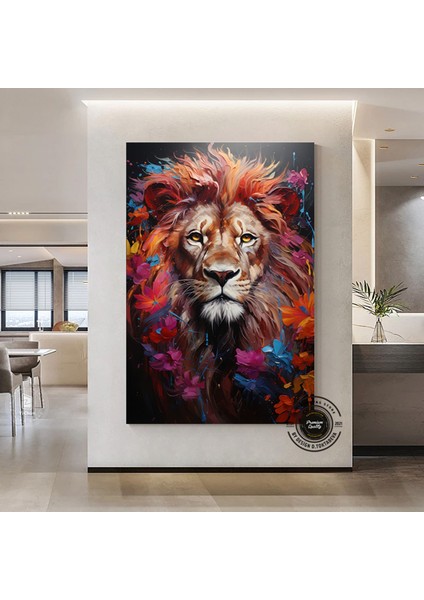 Renkli Aslan Çok Renkli Poster; Soyut Aslan Sanatı; Modern Duvar Dekoru indirimleri
