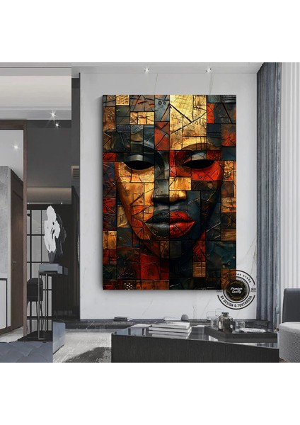 Afrika Duvar Sembolleri; Afrika Kanvas Tablo; Afrika Kültürü Ev Dekoru; Lüks Afrika Duvar Sanatı; Mo