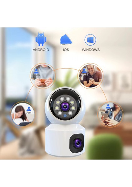 Full Hd Çift Kameralı 360° 1080P Smart Lp Gece Görüşlü Akıllı Kamera