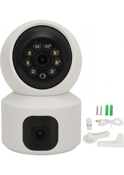 Full Hd Çift Kameralı 360° 1080P Smart Lp Gece Görüşlü Akıllı Kamera indirimleri