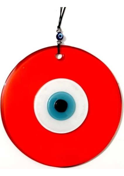 Nazar Boncuklu 16 Santimetre El Yapımı Turuncu Duvar Süsü Hediyelik Eşya