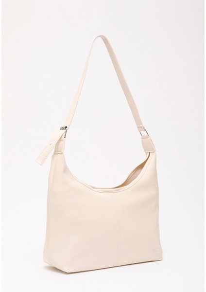Krem SHK208 Yumuşak Suni Deri ,tek Bölmeli, Çıtçıtlı Ayarlanabilir Askılı Kol ve Omuz Çantası fiyatları