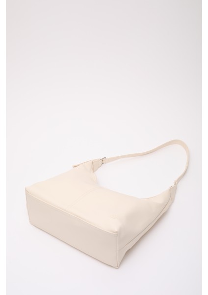 Krem SHK208 Yumuşak Suni Deri ,tek Bölmeli, Çıtçıtlı Ayarlanabilir Askılı Kol ve Omuz Çantası fırsatları