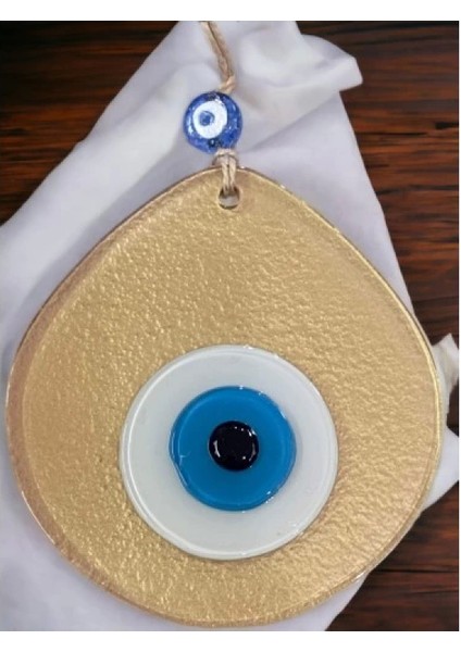 Mavi Nazar Boncuklu Gold Renk Nazar Boncuklu Damla Desen El Yapımı Duvar Süsü indirimleri