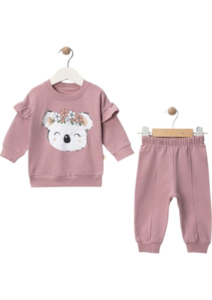 Çiçekli Ayılı 2li Kız Takım