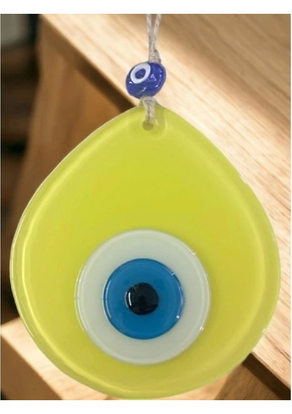 Mavi Nazar Boncuklu Sarı Renk Nazar Boncuklu Damla Desen El Yapımı Duvar Süsü fiyatları