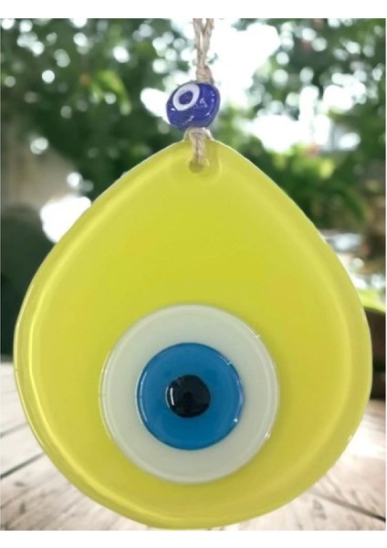 Mavi Nazar Boncuklu Sarı Renk Nazar Boncuklu Damla Desen El Yapımı Duvar Süsü modelleri