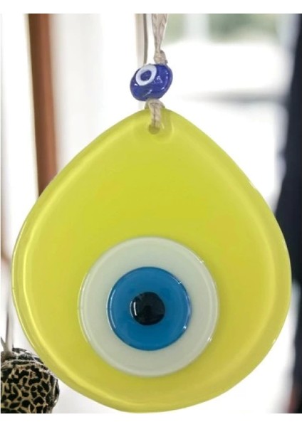 Mavi Nazar Boncuklu Sarı Renk Nazar Boncuklu Damla Desen El Yapımı Duvar Süsü indirimleri