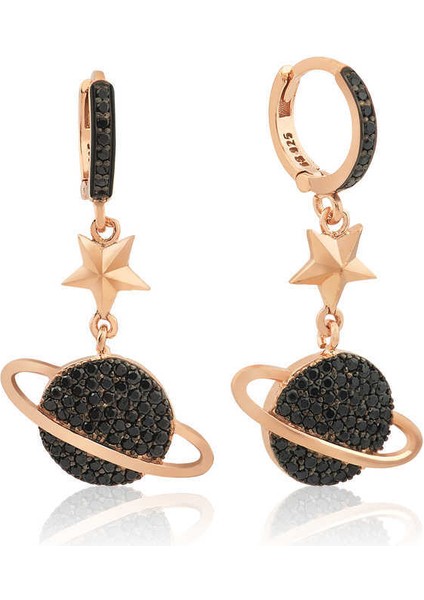 Gümüş Gezegen Bayan Küpe