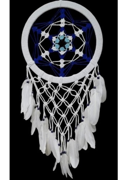 Nazar Boncuğu Renklerinde Yıldız Motifli Büyük Boy Düş Kapanı Duvar Dekoru fiyatları