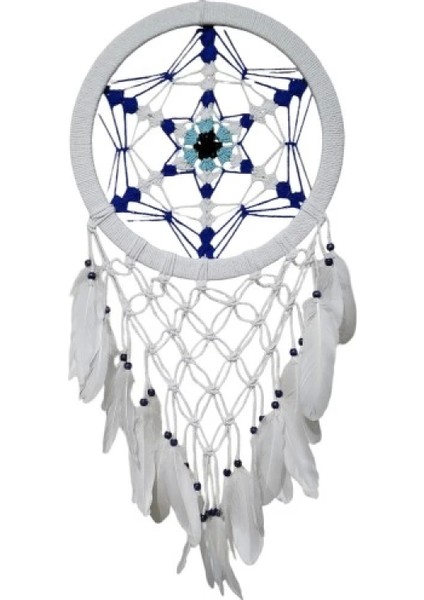 Nazar Boncuğu Renklerinde Yıldız Motifli Büyük Boy Düş Kapanı Duvar Dekoru fırsatları