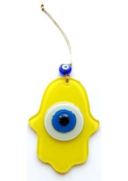 Nazar Boncuklu Sarı Fatma Ana Bereket Eli Cam Duvar Süsü fiyatları