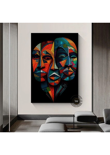 Afrika Soyut Sanat Çok Renkli Poster; Etnik Duvar Dekoru; Afrika Kültürü