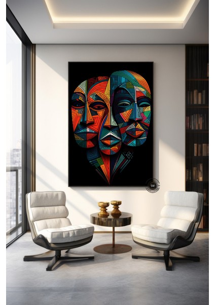 Afrika Soyut Sanat Çok Renkli Poster; Etnik Duvar Dekoru; Afrika Kültürü modelleri