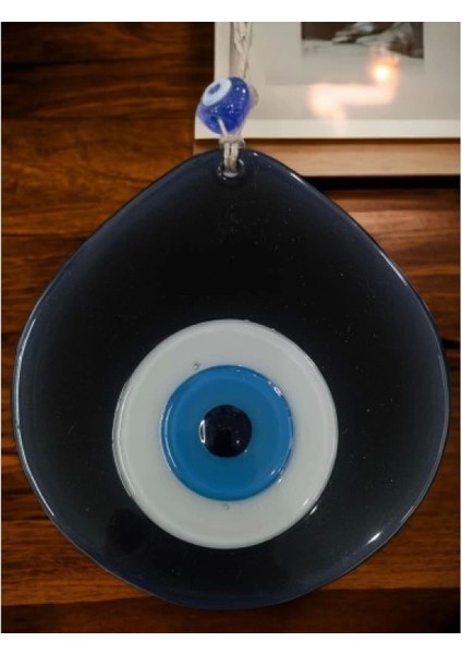 Mavi Nazar Boncuklu Siyah Renk Nazar Boncuklu Damla Desen El Yapımı Duvar Süsü fiyatları