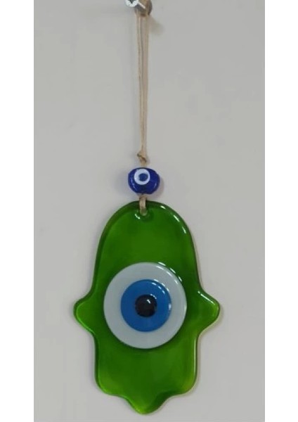 Nazar Boncuklu Yağ Yeşili Renginde Fatma Ana Bereket Eli Cam Duvar Süsü fiyatları