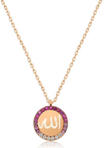 Gümüş Allah Yazılı Bayan Kolye