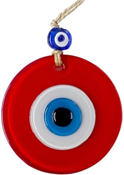 Mini Boy Kırmızı Nazar Boncuklu Duvar Süsü 10 cm Cam Duvar Dekoru modelleri