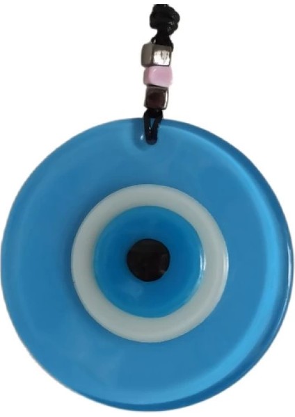 Nazar Boncuklu Deri Ipli Bebe Mavisi Renginde Cam Duvar Süsü fiyatları