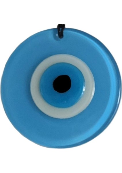 Nazar Boncuklu Deri Ipli Bebe Mavisi Renginde Cam Duvar Süsü modelleri