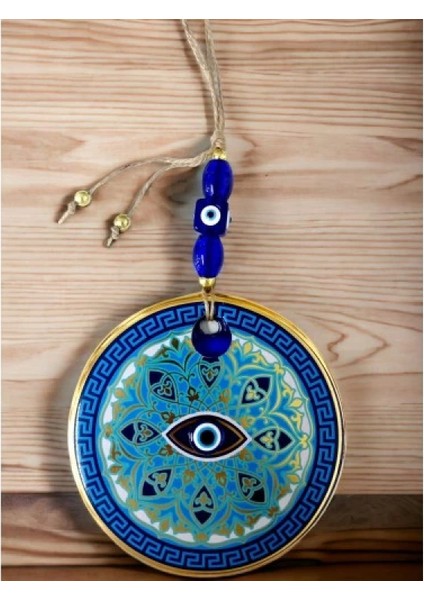 Nazar Boncuk Gözlü Mavi Çizgili Duvar Süsü Desenli Duvar Dekoru fiyatları