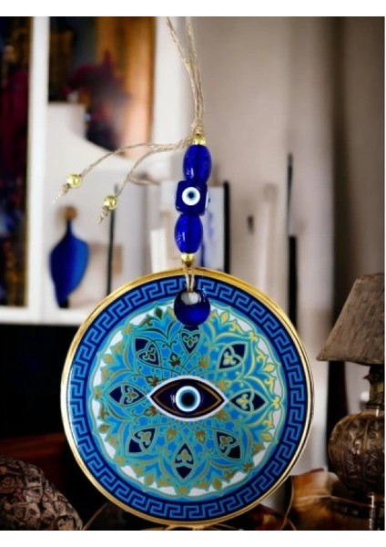 Nazar Boncuk Gözlü Mavi Çizgili Duvar Süsü Desenli Duvar Dekoru indirimleri