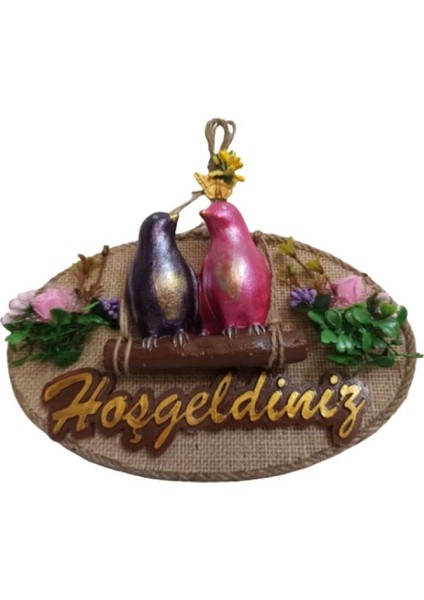 Kuş Tasarımlı Hoşgeldiniz Kapı Süsü