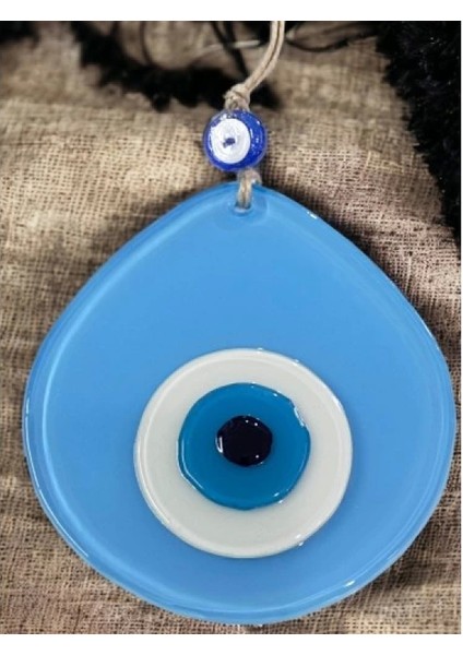 Mavi Nazar Boncuklu Açık Mavi Renk Nazar Boncuklu Damla Desen El Yapımı Duvar Süsü fiyatları