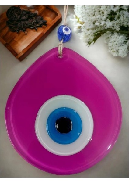 Mavi Nazar Boncuklu Pembe Renk Nazar Boncuklu Damla Desen El Yapımı Duvar Süsü modelleri