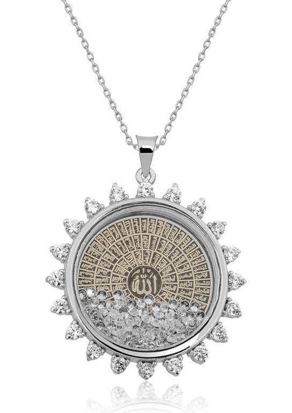 Gümüş Esmaül Hüsna Bayan Kolye