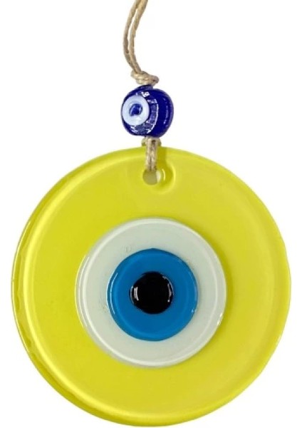 Mini Boy Sarı Nazar Boncuklu Duvar Süsü 10 cm Cam Duvar Dekoru modelleri